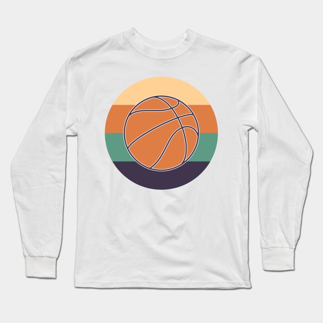 Basketball Ball in Retro Colors Long Sleeve T-Shirt by acidmit